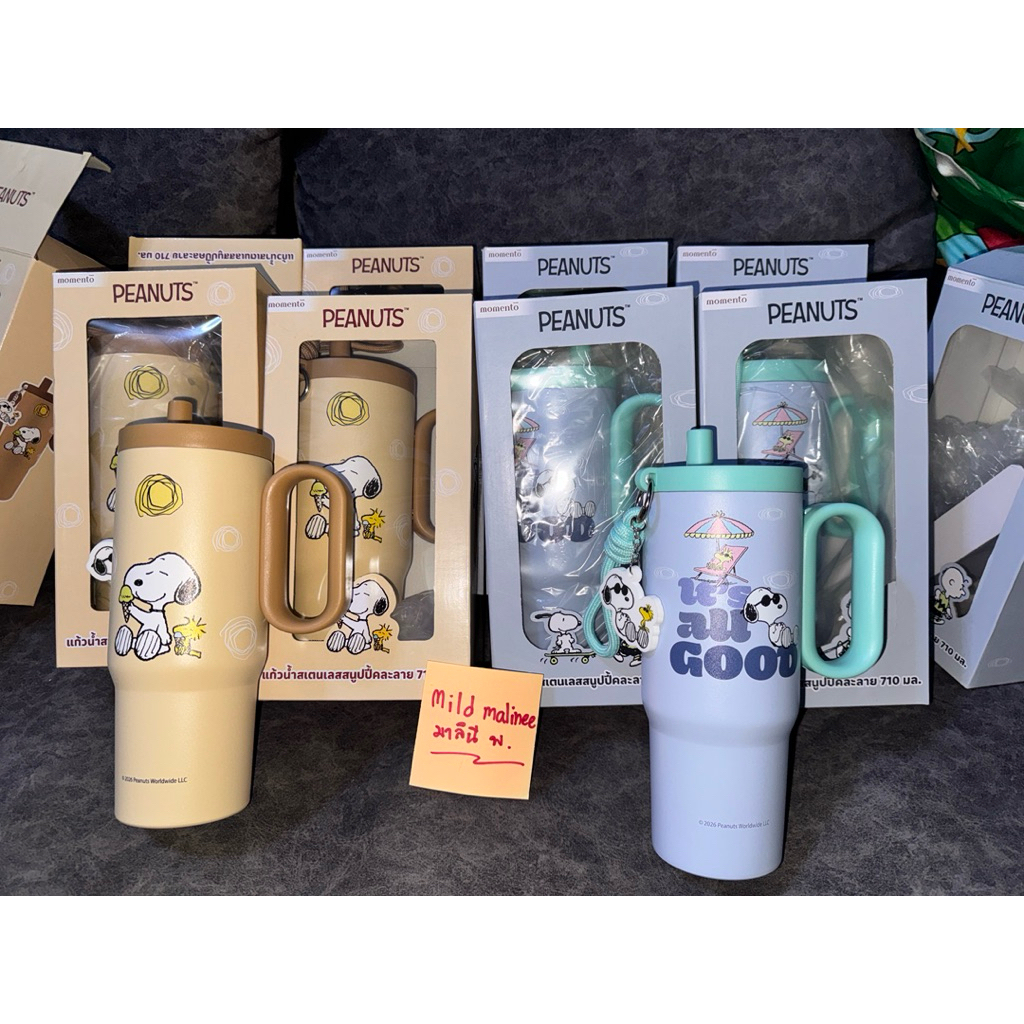 แก้วเก็บความเย็นสนู้ปปี้ snoopy แก้วโลตัส เคลือบเซรามิก 710ml.