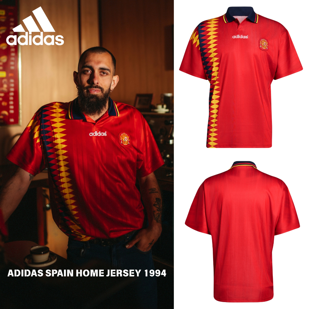 【พร้อมส่งของแท้】Adidas Spain Home Jersey 1994 เสื้อฟุตบอล JN3707