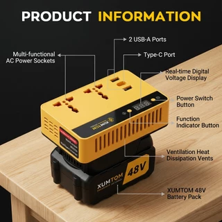 อินเวอร์เตอร์ อินเวอร์เตอร์แปลงไฟ Makita หม้อแปลงไฟ Pure sine wave Power Inverter เครื่องแปลงไฟ 12V to 220V ตัวแปลงไฟรถ