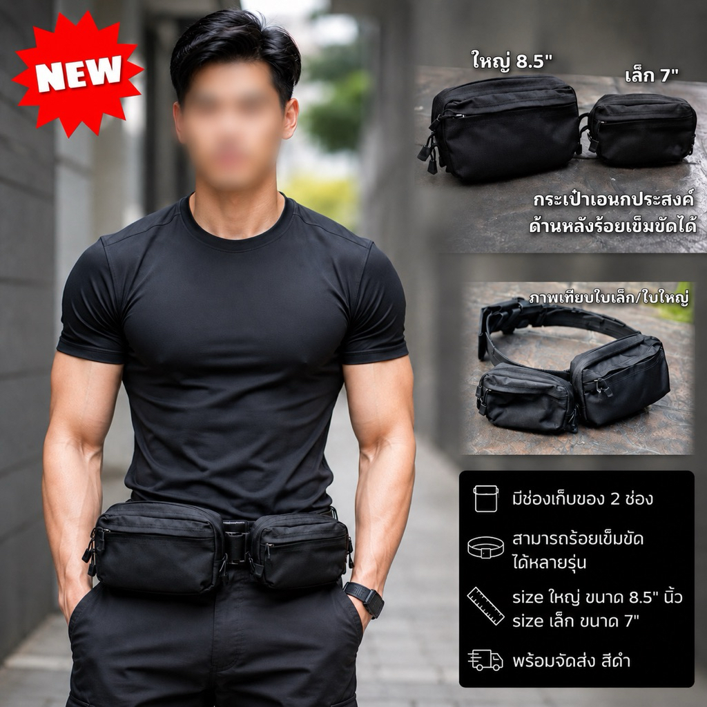 กระเป๋าเอนกประสงค์ร้อยเข็มขัด มี 3 ขนาด เล็ก กลาง ใหญ่