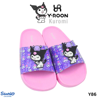 รองเท้าแตะเด็กผู้หญิง Y-Roon X Kuromi ลิขสิทธิ์แท้ ลายคุโรมิ ตัวติดคุโรมิ เบาสบาย(ตัวใหม่ล่าสุด) Y86