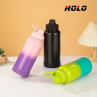 HOLO แก้วน้ำสแตนเลส 304 ความจุขนาดใหญ่ 1000ml สีไล่ระดับ ง่ายต่อการพกพา