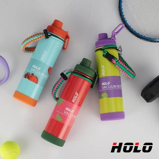 HOLO สแตนเลส 304 แก้วน้ำกีฬามีสายหิ้ว ความจุขนาดใหญ่ 1000ml ขวดสุญญากาศ