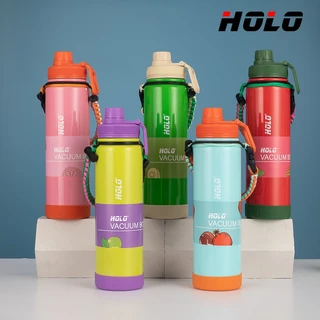 HOLO สแตนเลส 304 แก้วน้ำกีฬามีสายหิ้ว ความจุขนาดใหญ่ 1000ml ขวดสุญญากาศ