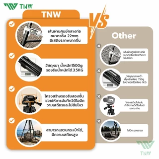 TNW 170CM Camera Tripod ขาตั้งกล้อง พกพา ขาตั้งกล้องมือถือ พร้อม รีโมท For DSLR Camera รับน้ำหนัก สูงสุด 3.5 KG