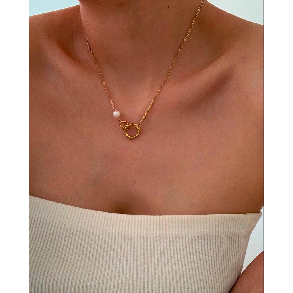 สร้อยสเตนเลสสตีล nickel free,water proof กันน้ำกันเหงื่อ HER OBJECTIVE_HER CARA NECKLACE