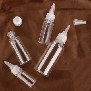 ขวดบีบกาวปลายแหลม PET ใส 10 ชิ้น/แพ็ค ควบคุมปริมาณง่าย ไม่รั่วซึม 30ml 60ml 100ml