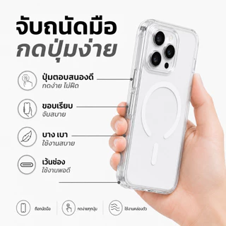Sorf เคสไอโฟนใส MagSafe แม่เหล็ก กันกระแทก กันตก TPU+PC กันกล้อง พร้อมส่งไทย iPhone 17 16 15 14 13 12 11 Pro Max Plus