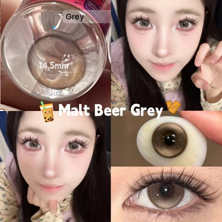 【ซื้อครบ2 คู่ แถมลิปกลอส】 คอนแทคเลนส์ Midroo คอนแทคเลนส์สีเทา Tears Grey ขนาด 14.5mm เลนส์มีค่าสายตา รายเดือน