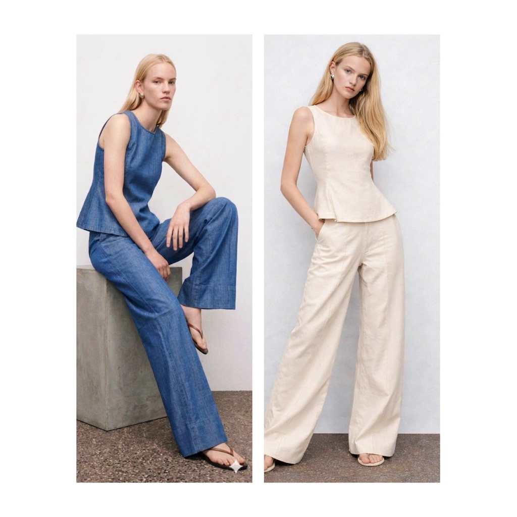MNG Straight pants กางเกงผ้ายืด เอวสูง งานแท้ ทรงสวย ผ้าดีมาก