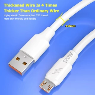 สายชาร์จและส่งข้อมูลแบบเร็ว 120W พอร์ต Type-C กระแสไฟเสถียร ชาร์จไวทันใจ Data Cable