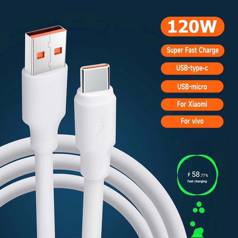 สายชาร์จและส่งข้อมูลแบบเร็ว 120W พอร์ต Type-C กระแสไฟเสถียร ชาร์จไวทันใจ Data Cable