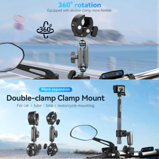 TELESIN Double-headed Crab Clamp Bike / Moto Pipe Clamp อุปกรณ์เสริม ตัวหนีบแบบสองหัว