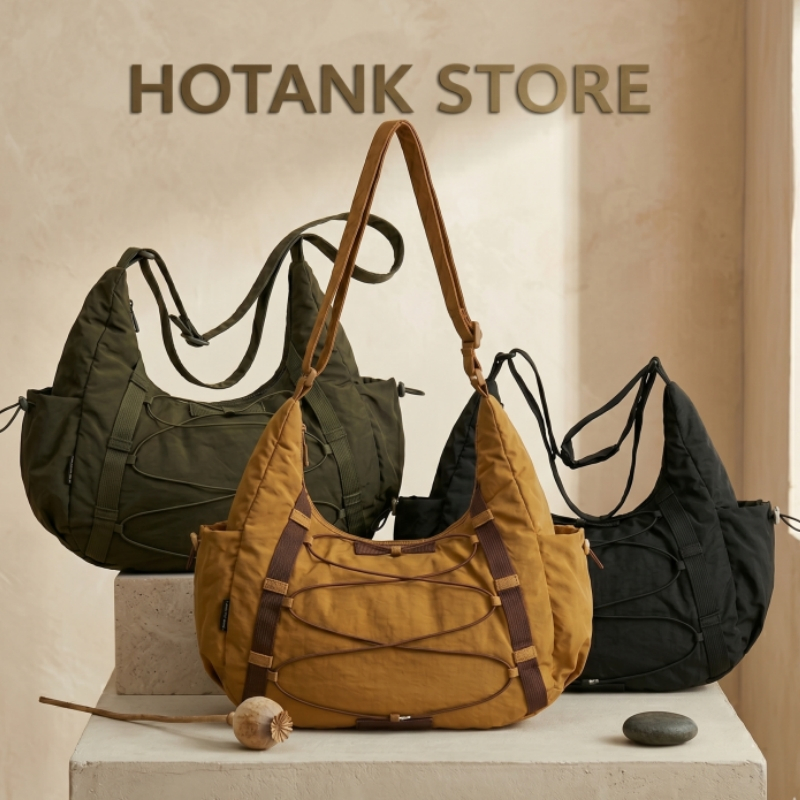 HOTANK-กระเป๋าสะพายไหล่สำหรับกิจกรรมกลางแจ้ง กระเป๋าสะพายข้างความจุขนาดใหญ่
