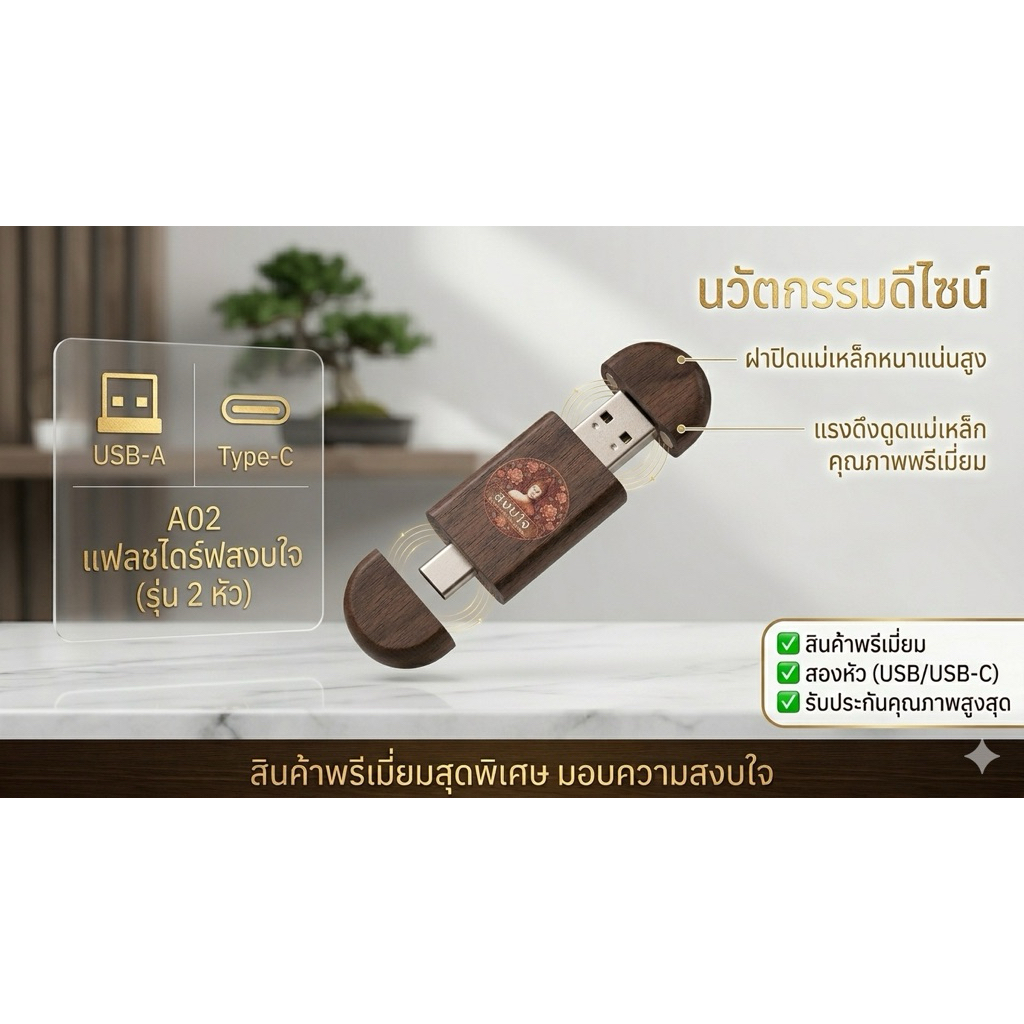 แฟลชไดร์ฟสงบใจ แบบ2 หัว