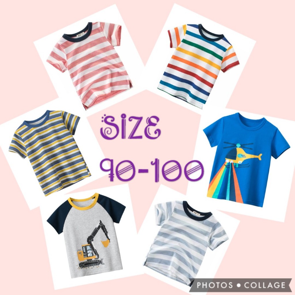 LittleLyn เสื้อผ้าเด็ก ไซส์90-100 ผ้านุ่ม ใส่เท่ห์ เสื้อยืดเด็กผู้ชาย ผ้านิ่ม Cotton 100% little lyn 27kids