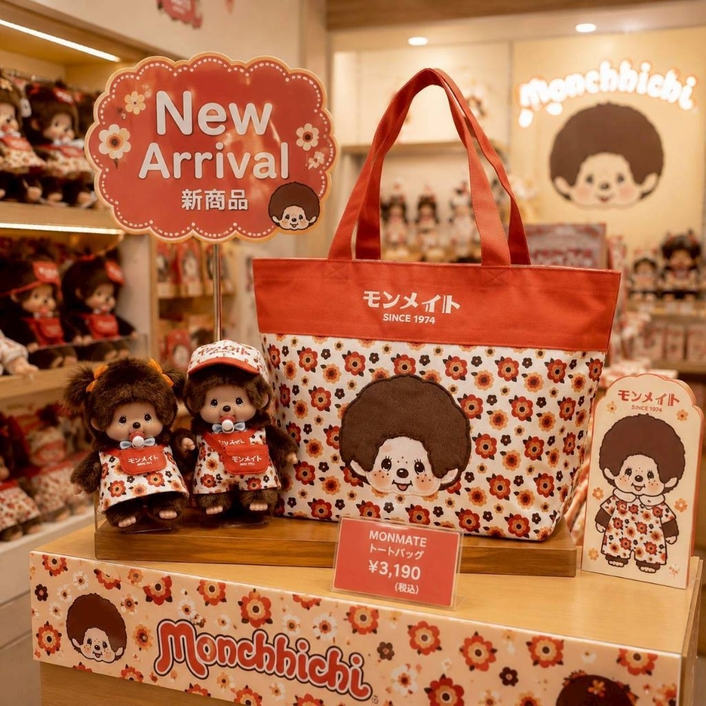 กระเป๋า​ถือ Monchichi​ งานญี่ปุ่น​ ลายดอกวินเทจ พร้อมงานปักหน้ามอนชิชิแบบนูน  ขนาด​ 35×25×13cm. ราคา 399​ บาท ราคาถูก Shopee Lazada