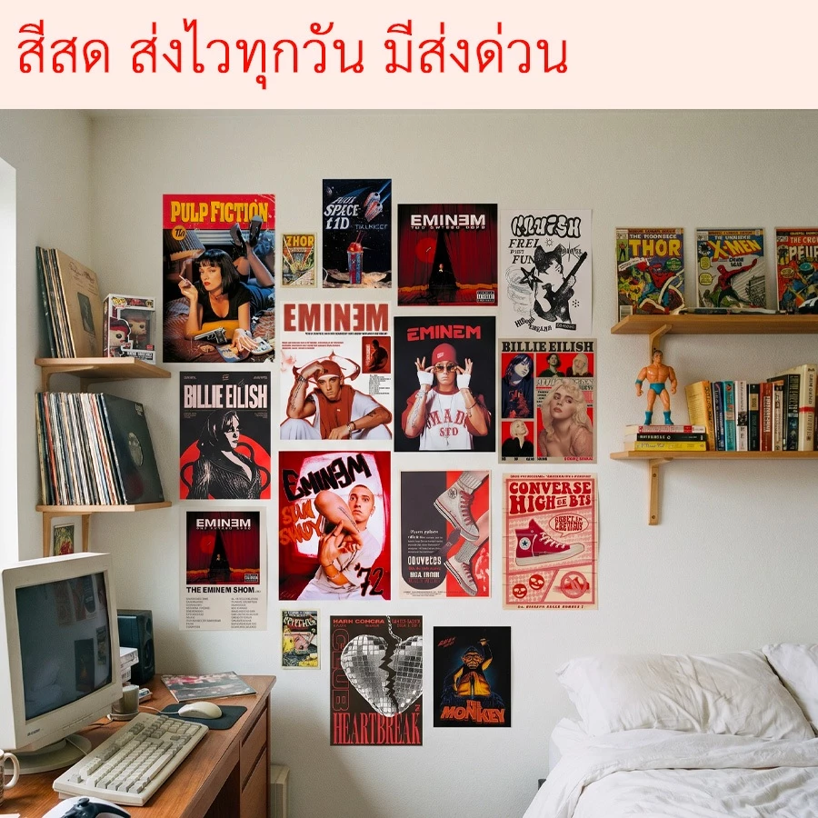 โปสเตอร์แต่งห้องพรีเมี่ยม สไตล์90s Y2K ได้ 10 รูปงานสวย สีชัด poster ตกแต่งห้องหนังมาร์เวล ดีซี Marvel DC มินิมอล วินเทจ