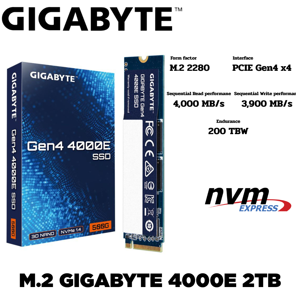 M.2 2TB SSD (เอสเอสดี) GIGABYTE GEN4 4000E GEN4 4x4/NVMe M.2 2280