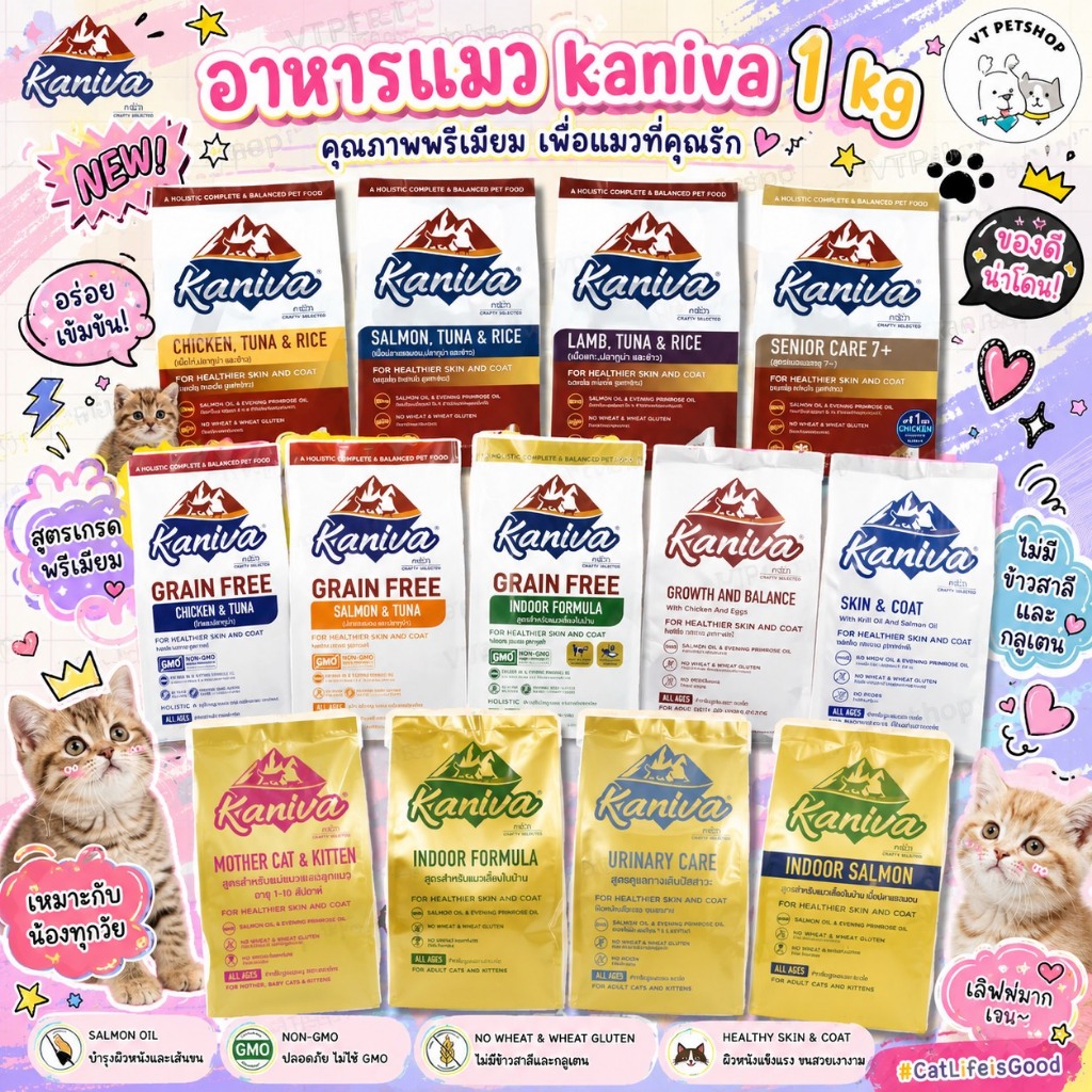 1 Kg Kaniva อาหารแมวคานิว่า สำหรับแมวทุกช่วงวัย ขนาด 1 Kg [ ถุงแบ่งจากโรงงาน ]