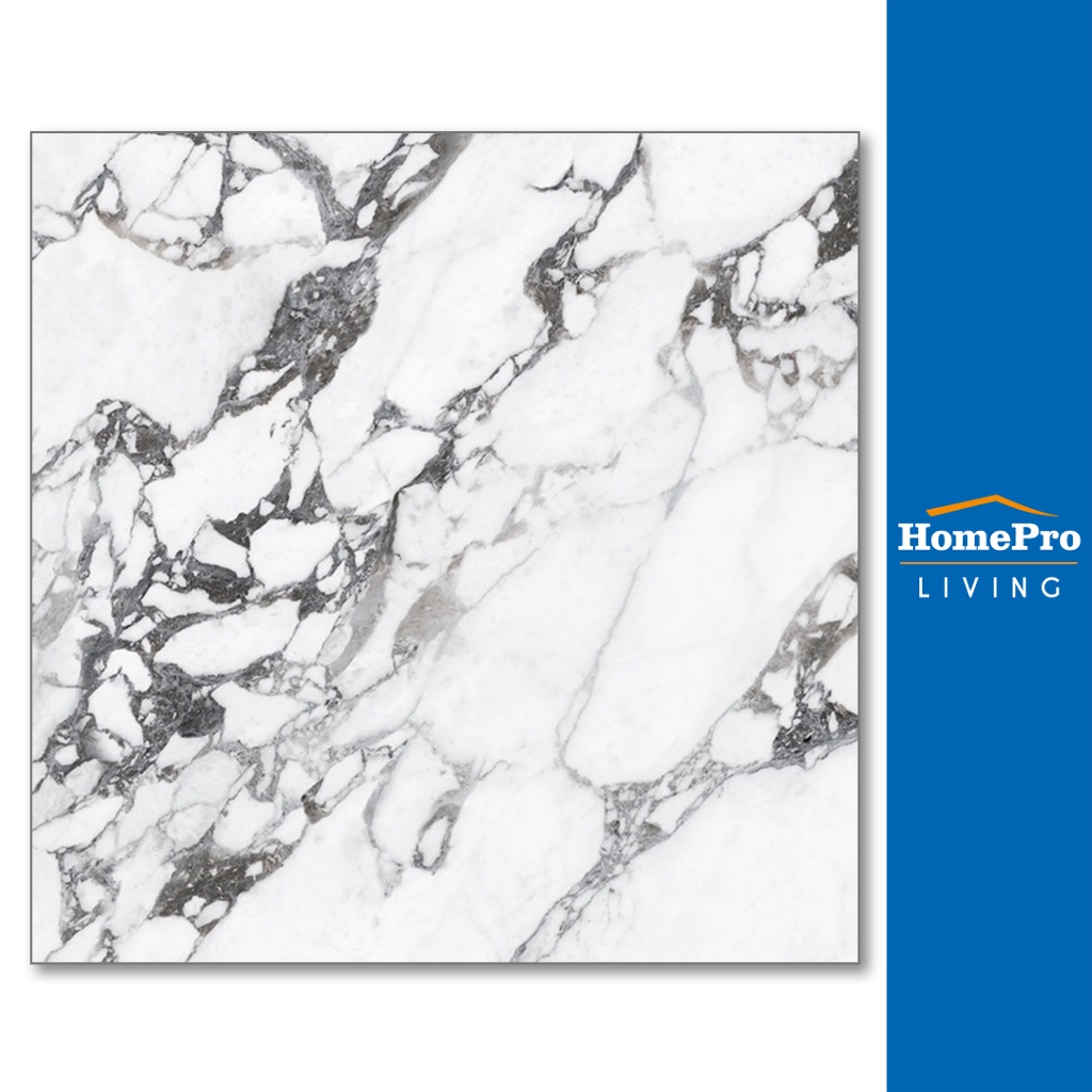 TARA กระเบื้องพื้นพอร์ซเลน 60X60 ซม. แพนดี้ ขาว A 1.44 ตร.ม. จัดส่งโดย HomePro