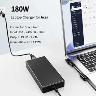 ใช้ได้กับ Acer Adapter Predator Helios 300 PH315-51, G3-571, G3-571 / Nitro 5 AN515-45, AN515-57 180w 5.5 Acer Adapter