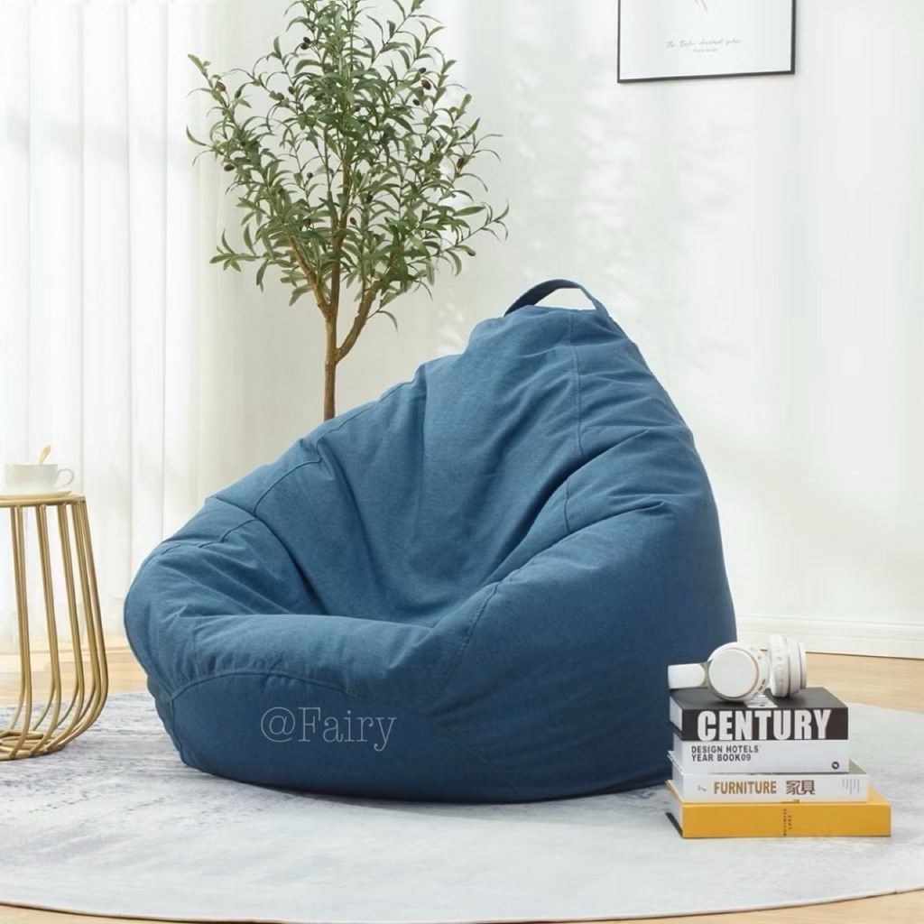 Beanbag บีนแบคโซฟาบีนแบ็กบีนแบ็คโซฟาพร้อมเม็ดโฟม พร้อมใช้งาน(ผ้าฝ้ายผสมลินินเนื้อดี)