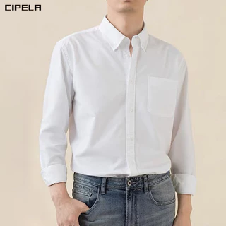 CIPELA เสื้อเชิ้ตแขนยาวผู้ชาย เสื้อเชิ้ตทำงาน ดูดี รีดง่าย ใส่ได้หลายลุคทุกโอกาส เสื้อเชิ้ตคอปก มีกระเป๋า