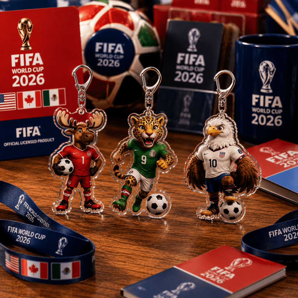 พวงกุญแจอะคริลิค ฟุตบอลโลก 2026 FIFA World Cup พวงกุญแจ น่ารัก เท่ๆ แปลกๆ ห้อยกระเป๋า keychain