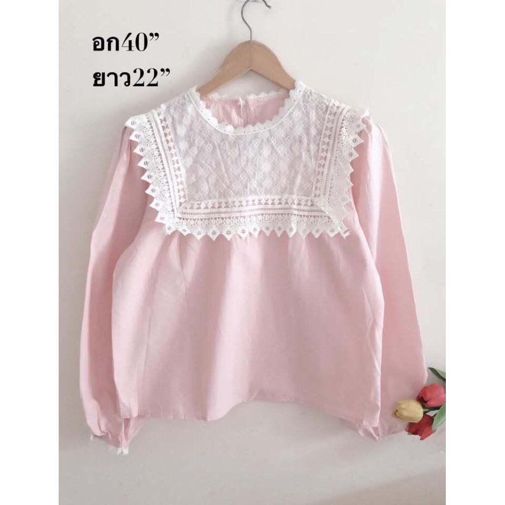 🌸เสื้อเชิ้ต เสื้อคอบัว งานปัก เสื้อผู้หญิง น่ารักมากกก