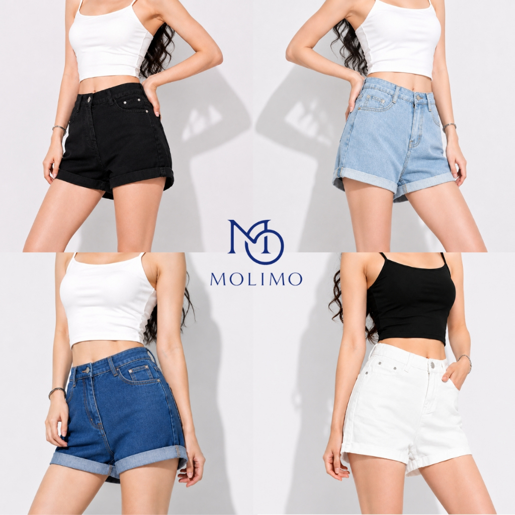 กางเกงยีนส์ขาสั้น Denim women shorts ดีเทลพับขา มี 4 สี แฟชั้นผู้หญิง #026