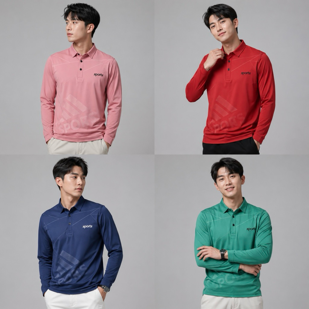 พร้อมส่ง! เสื้อกีฬาแขนยาวคอปก SPORTS ผ้านิ่มเบาสบาย ระบายเหงื่อดี ใส่คล่องตัว เหมาะทุกกิจกรรม มีครบทุกขนาดP