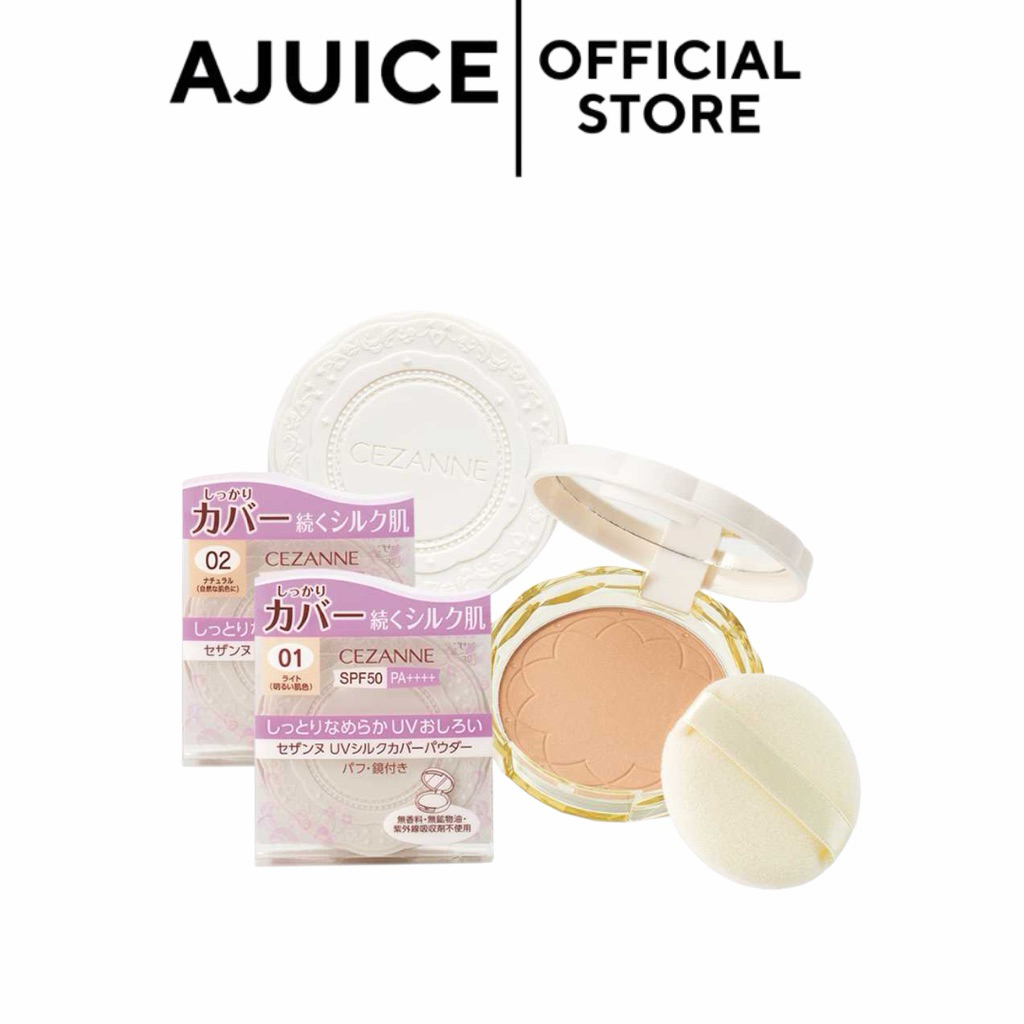 ส่งด่วน มีเบอ00 แป้งพัพ CEZANNE UV Silk Cover Powder SPF50 PA++