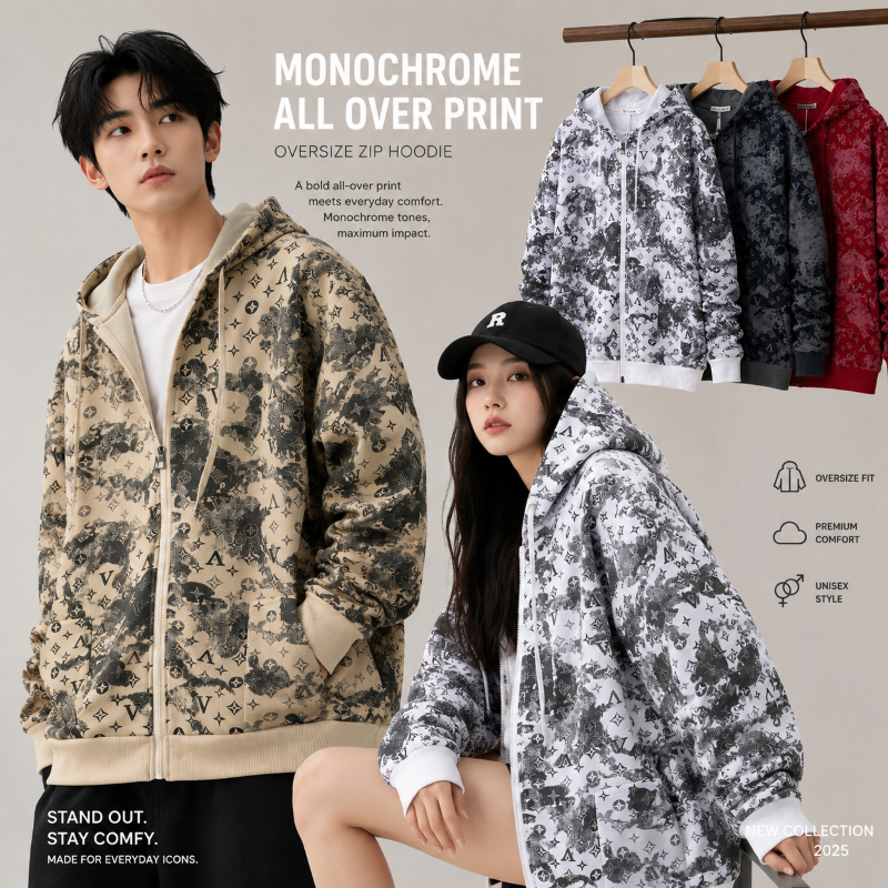 งานฮิต เสื้อแขนยาว เสื้อกันหนาว งานพิมพ์ลาย ช/ญ ใส่ได้ ขนาดฟรีไซซ์ มีเก็บเงินปลายทาง