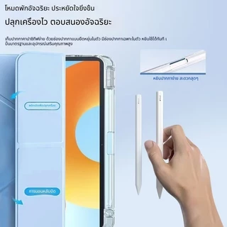 เคสไอแพด gen10 gen11 case ipad Pro11 gen7/8/9 10.2'' ฝาหลังโปร่งใสทั้งตัว รองรับการพับหลายแบบ