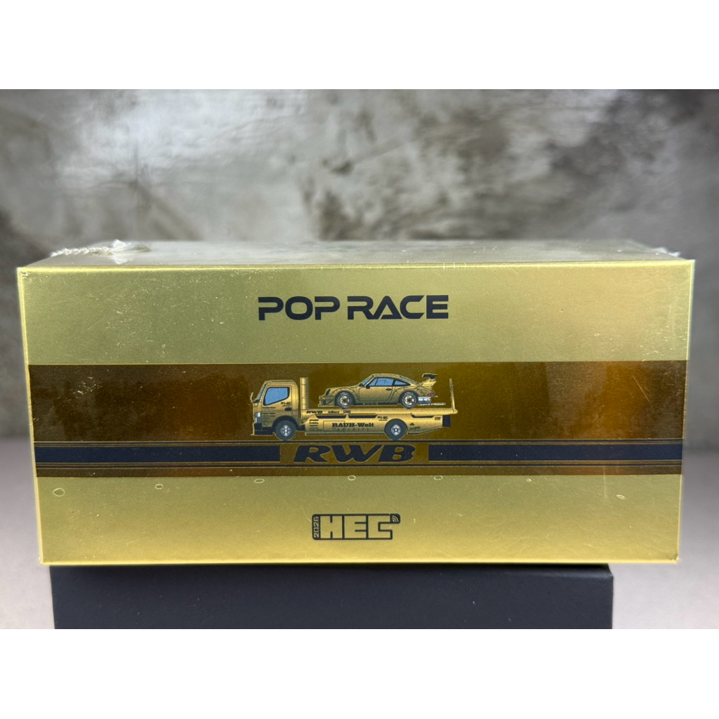 ▫️Porsche RWB 930 RWB Truck Box Set RWB Luxury Gold Double Car Scale 1:64 ยี่ห้อ Pop Race