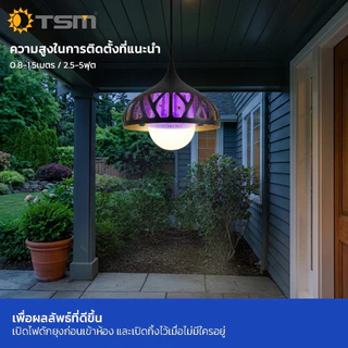 หลอดไฟดักยุง LED 15W แสงไฟสีม่วง ไฟล่อยุง 2in1 ขั้วE27 ปรับได้ 3 โหมด ไฟดักยุง รุ่น TSM-320