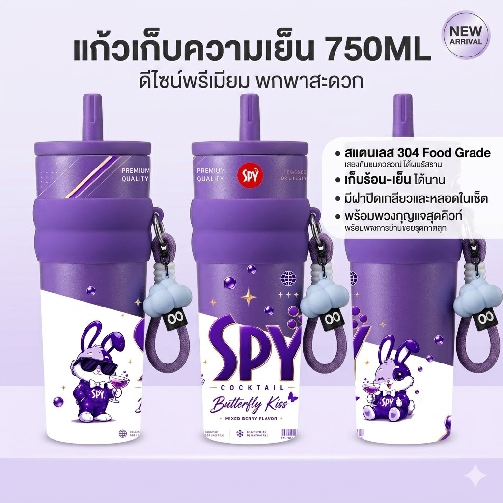 แก้วเก็บอุณหภูมิ แก้วเก็บความเย็นสีล้วน 750 ml สแตนเลส304 ลายใหม่ไฉไรกว่าเดิม เก็บความเย็น 8-12 ชั่วโมง