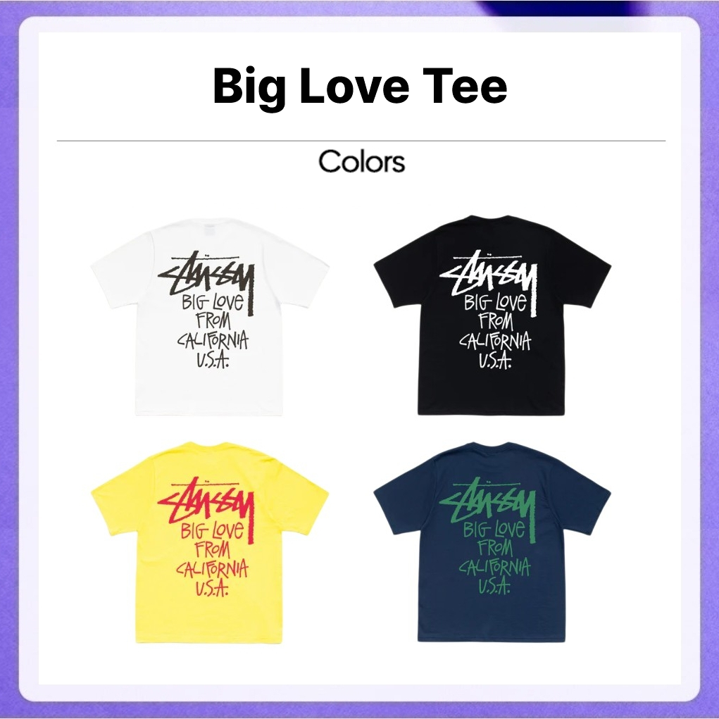 Stussy - Big Love Tee (White, Navy)