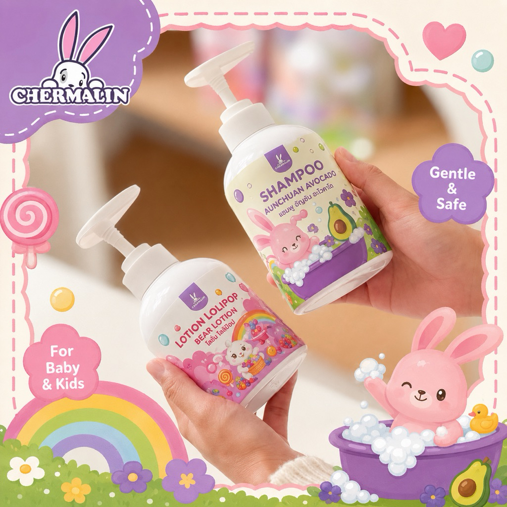 เซ็ทคู่ แชมพูอัญชันอโวคาโด (250 ml.)+ เบบี้โลชันโก๊ทมิลค์ (250 ml)และโลลี่ป๊อป เบอร์รี่ โลชั่น(250 ml.)