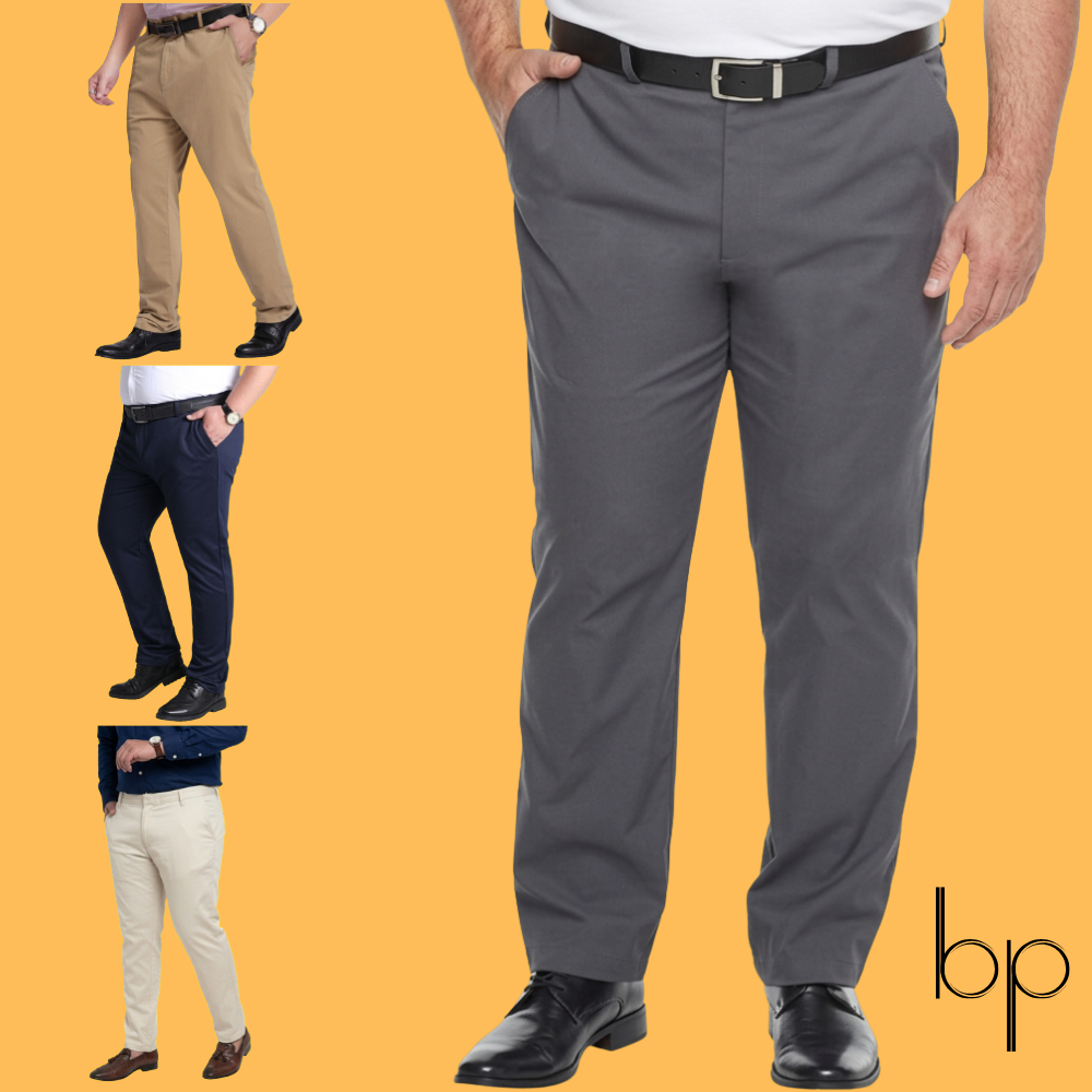 bp กางเกงสแล็ค ผ้ายืด ขายาว ทรงกระบอกเล็ก แบบสุภาพ มีไซส์ใหญ่ เอว 28-52 MADE IN THAILAND