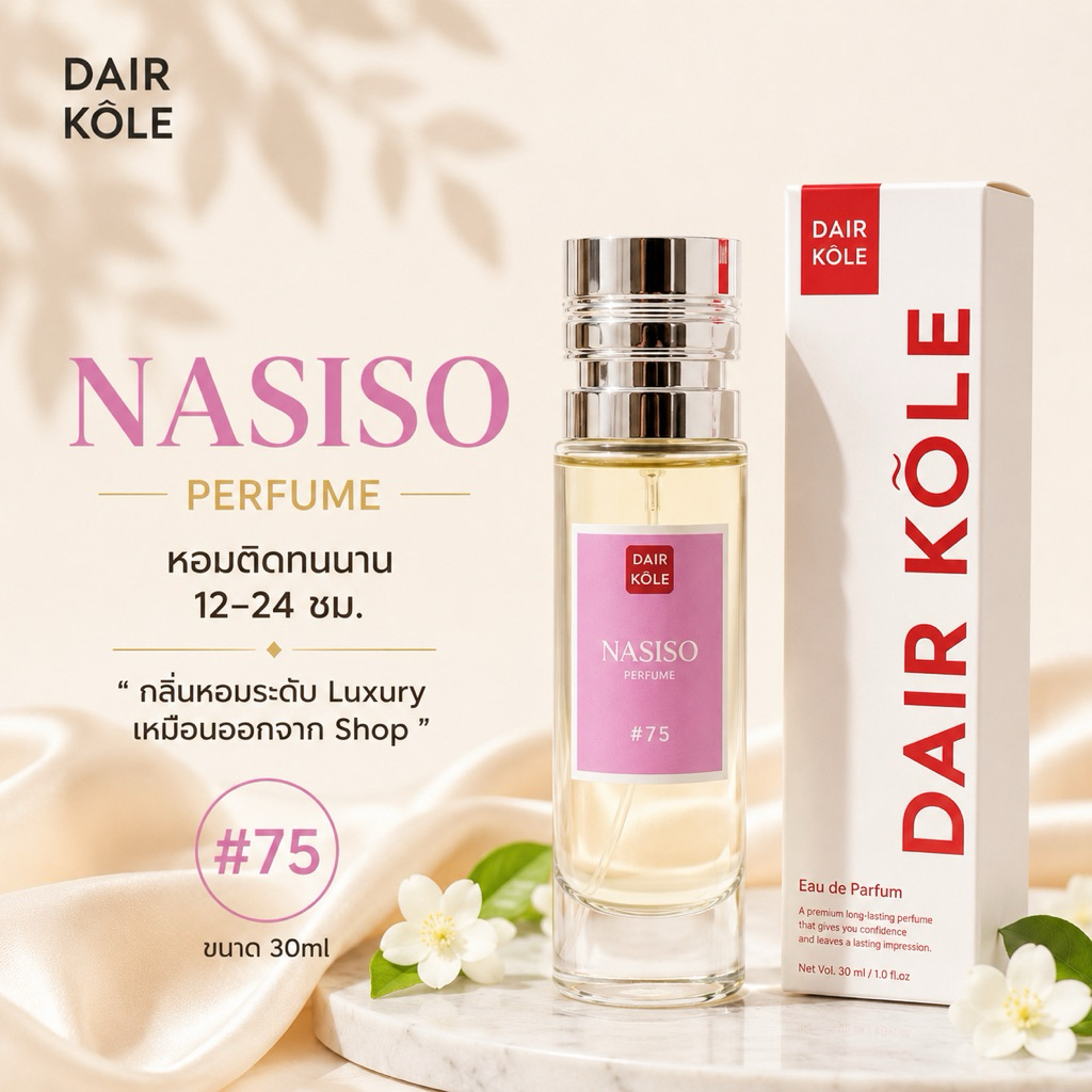 🔥กลิ่นShopแท้🔥น้ำหอมDAIR KOLE #75 N.CS นา ซิโซ ติดทน12-24ชม. #น้ำหอมผู้หญิง #น้ำหอม #ติดทนนาน #น้ำหอมติดทน #DKPEFUME #DK