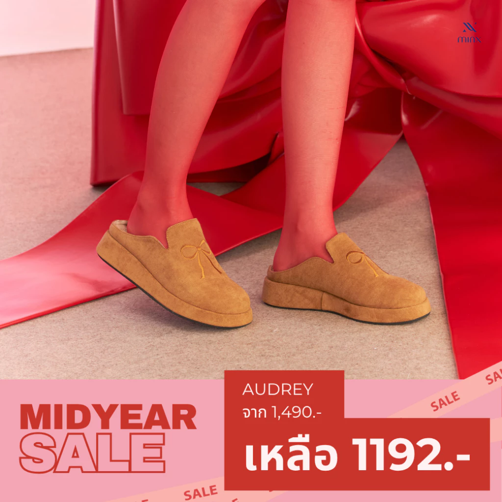 Minx รุ่น Audrey รองเท้าสลิปเปอร์ ทรงสวม ปักลายโบว์ minxshoes