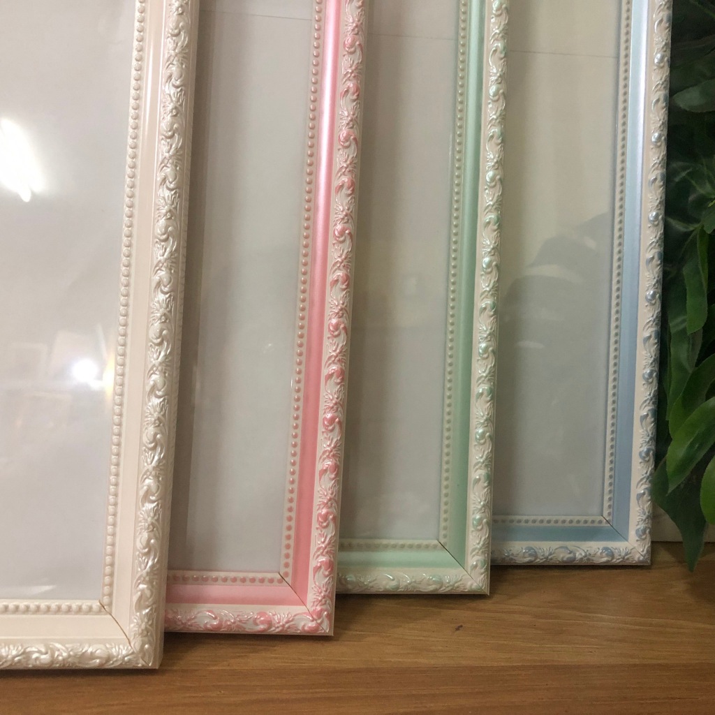 กรอบรูปแต่งบ้าน ขนาด A3,12x16",12x18",10x14"  สีขาว ฟ้า ชมพู TURBO FRAME ใส่ใบประกาศ พร้อมกระจก+ขาตั้ง+หูแขวนผนัง(433)