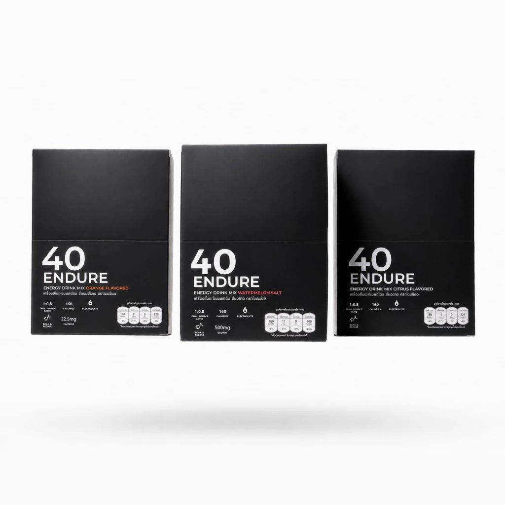 [กล่อง10ซอง] 40ENDURE Mileage Energy Drink Mix ผงชงให้พลังงานและเกลือแร่ สำหรับเล่นกีฬา