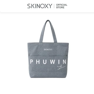 [สินค้าสมนาคุณ งดจำหน่าย] กระเป๋าผ้า Canvas Tote Bag SKINOXY x PHUWIN (สีเทา)