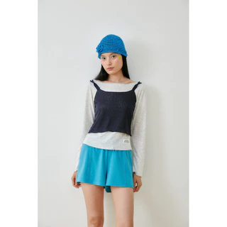 Gordi layer top เสื้อlayer 2 ชิ้นทรงปาดไหล่แขนยาวและ สายเดี่ยว