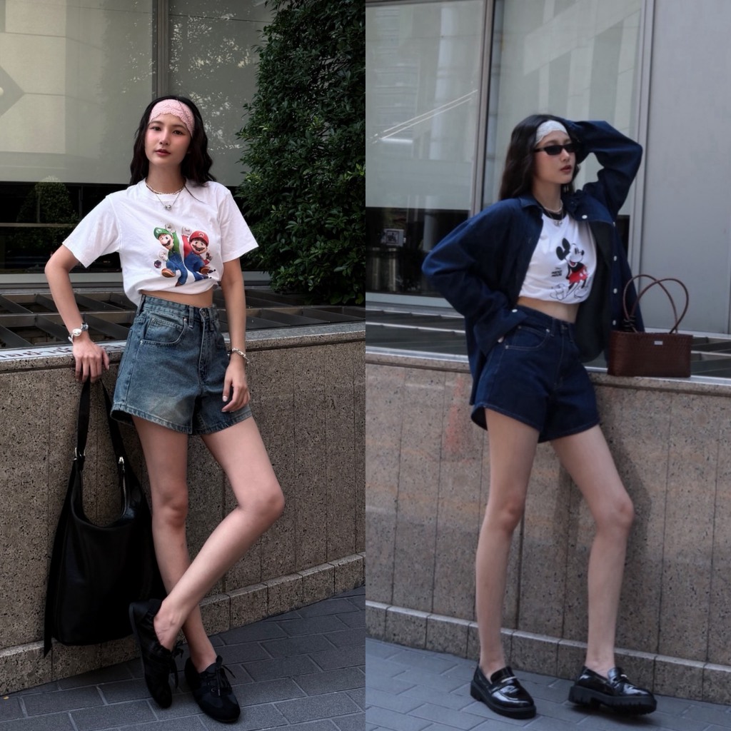 ยีนส์ Nammon Jeans P07-P08  กางเกงยีนส์ขาสั้น รุ่น Chill  Baby - ผ้าไม่ยืด