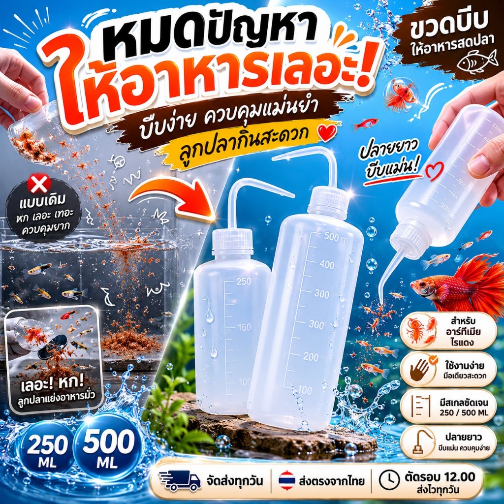 NAC.Shop ขวดบีบเอนกประสงค์ ใช้สำหรับให้อาหาร รดน้ำต้นไม้ ใส่น้ำบีบ วัสดุ pla  ขนาด 250 ml และ 500 ml