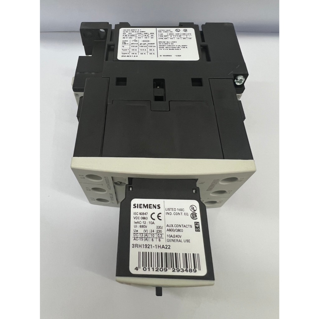 บล็อกหน้าสัมผัสเสริม (Auxiliary Contact) ขนาด 4 ขั้ว 3RH1921-1HA22